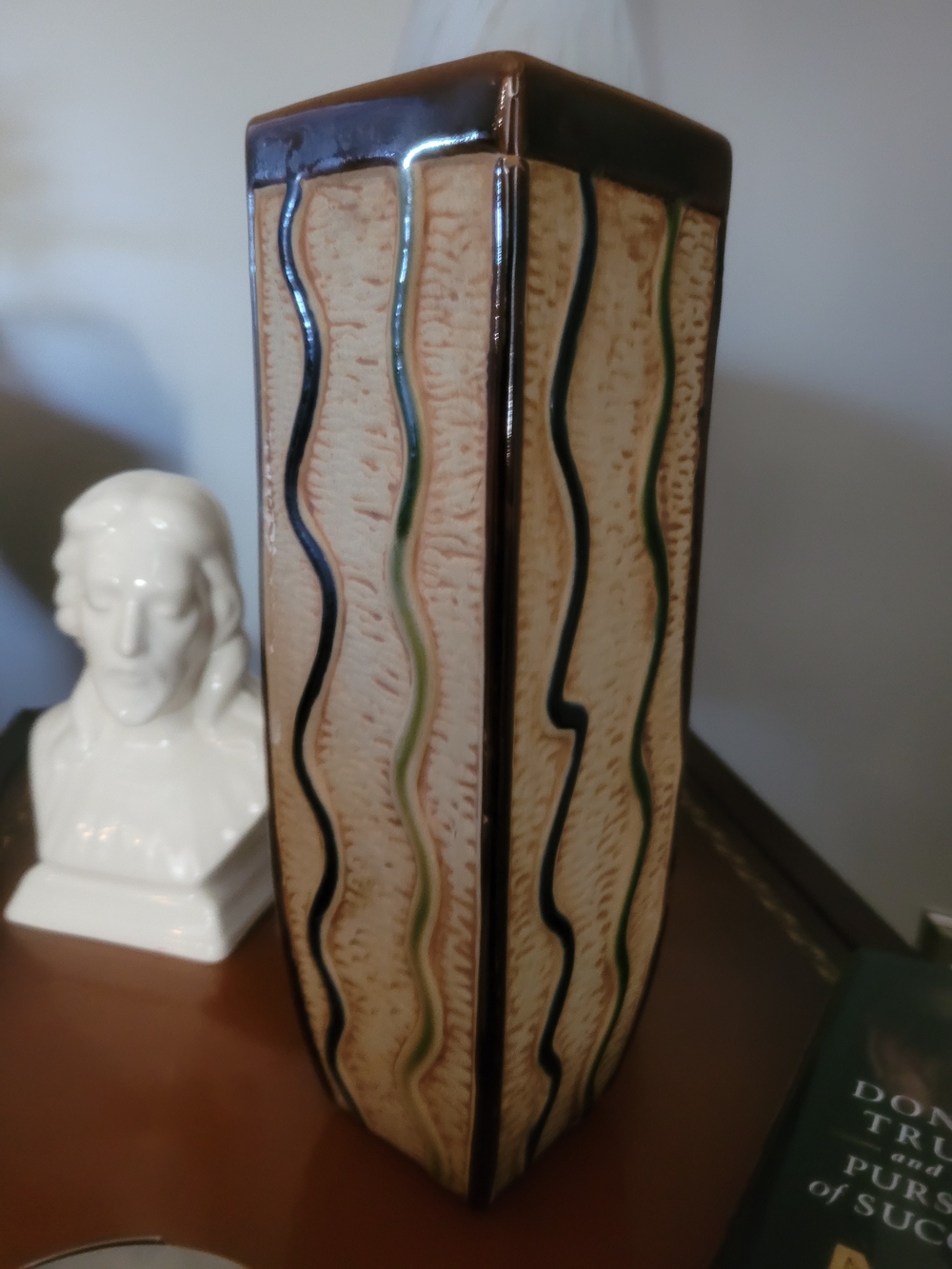 Vintage HAC China Textured Tall Ceramic Vase - Mid-Century Retro Earthy Planter